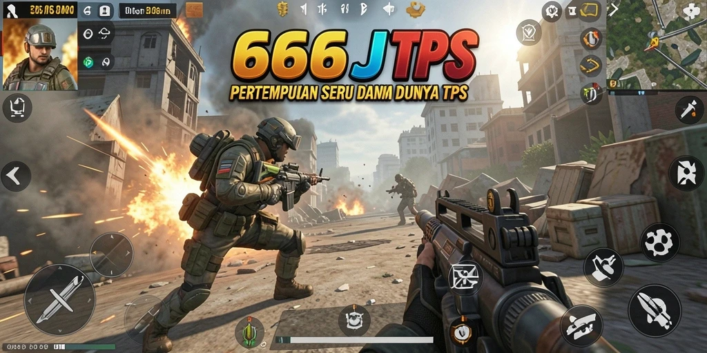 Gameplay seru 666J dengan aksi tembak-menembak intens.