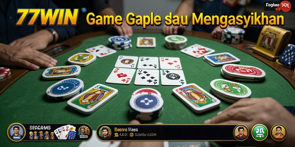 Tangkapan layar 77WIN menampilkan permainan Gaple yang seru dan interaktif.