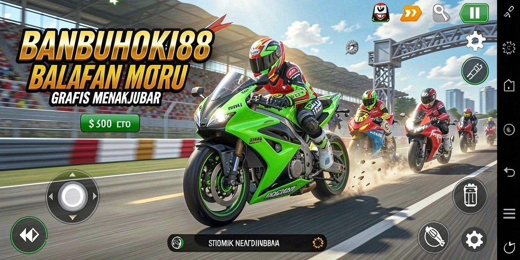 Gameplay BALAP MOTOR yang memacu adrenalin di BANBUHOKI88.