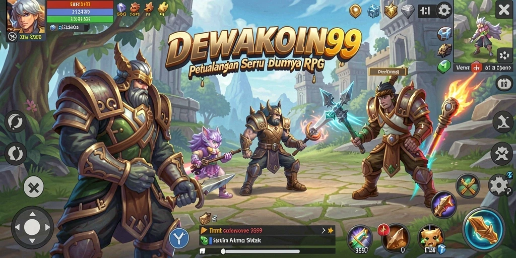 Screenshot DEWAKOIN99 menampilkan pertarungan seru di dunia RPG yang menawan.