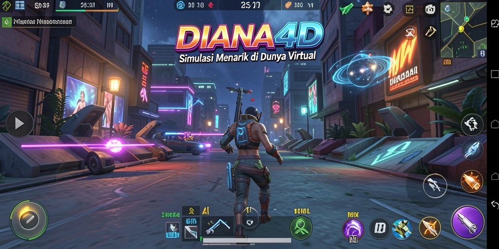 Tampilan screenshot utama DIANA4D dengan gameplay menarik.