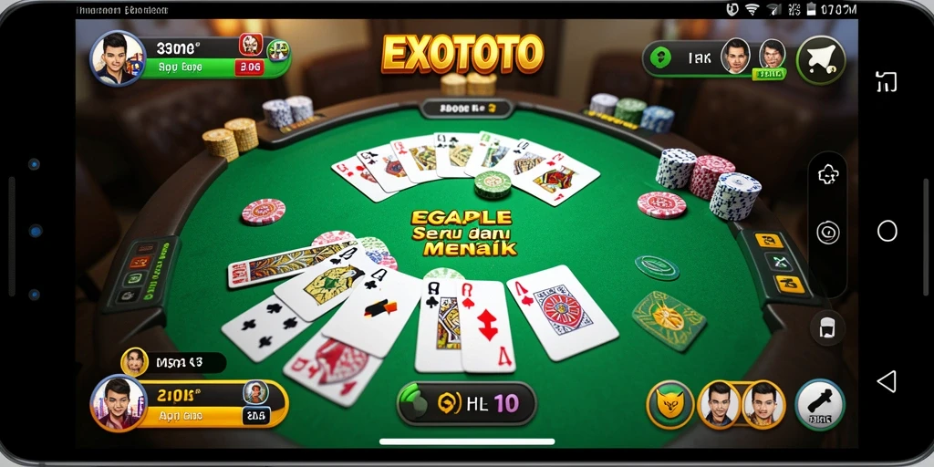 Tampilan gameplay seru EXOTOTO dalam permainan Gaple.