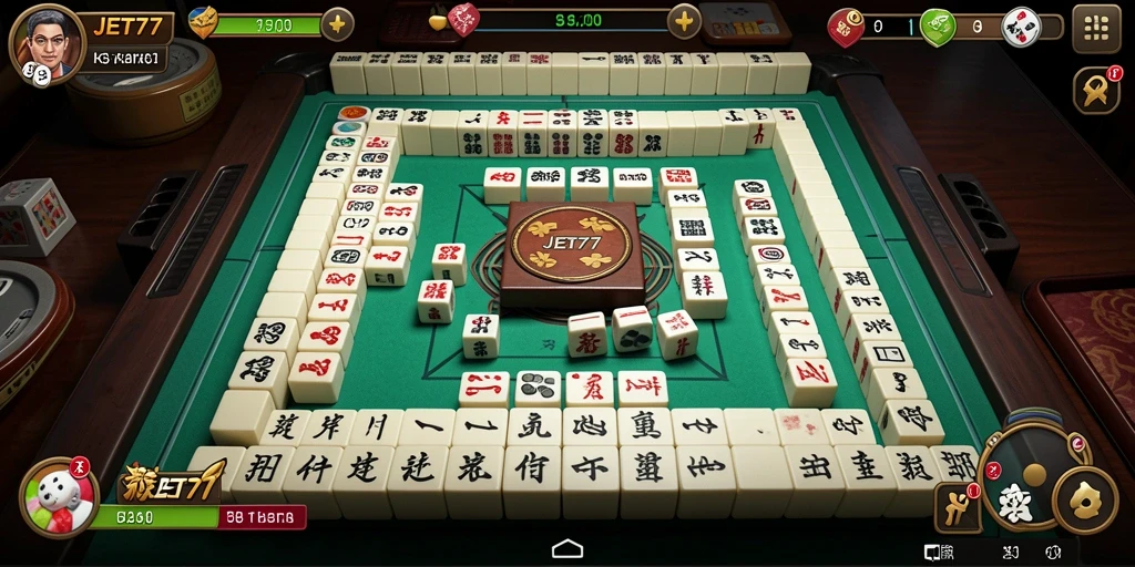 Tampilan gameplay seru dari game Mahjong JET77.
