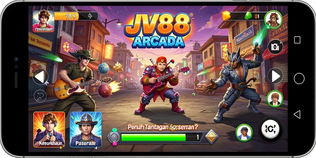 Tampilan gameplay JV88 yang seru dan penuh warna.