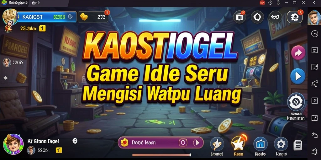 Tampilan gameplay KAOSTOGEL yang menarik dan penuh warna.