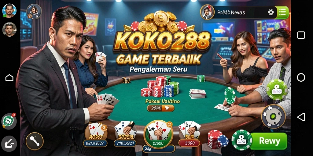 Tampilan screenshot KOKO288 menampilkan gameplay Poker yang mendebarkan.