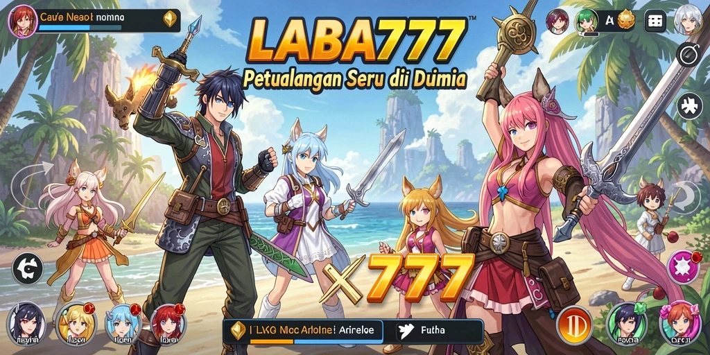 Tangkapan layar LABA777 menampilkan aksi seru dan karakter anime yang berwarna-warni.