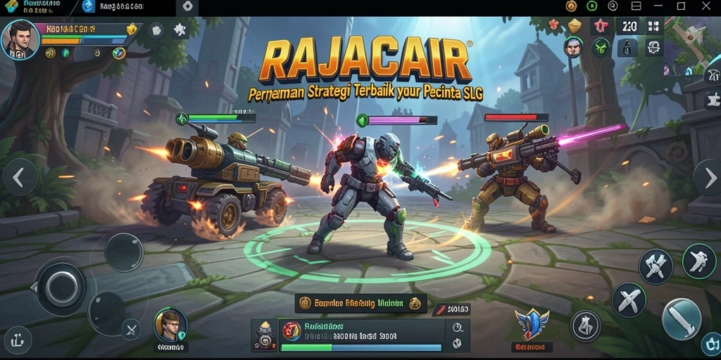 Menampilkan aksi seru dalam gameplay strategi RAJACAIR.