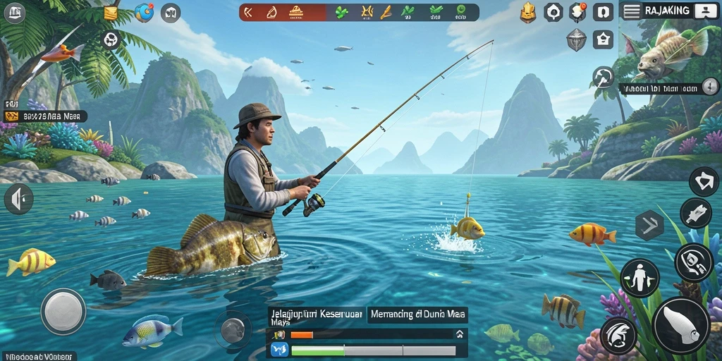 Tangkapan ikan yang menakjubkan di dalam game RAJAKING.
