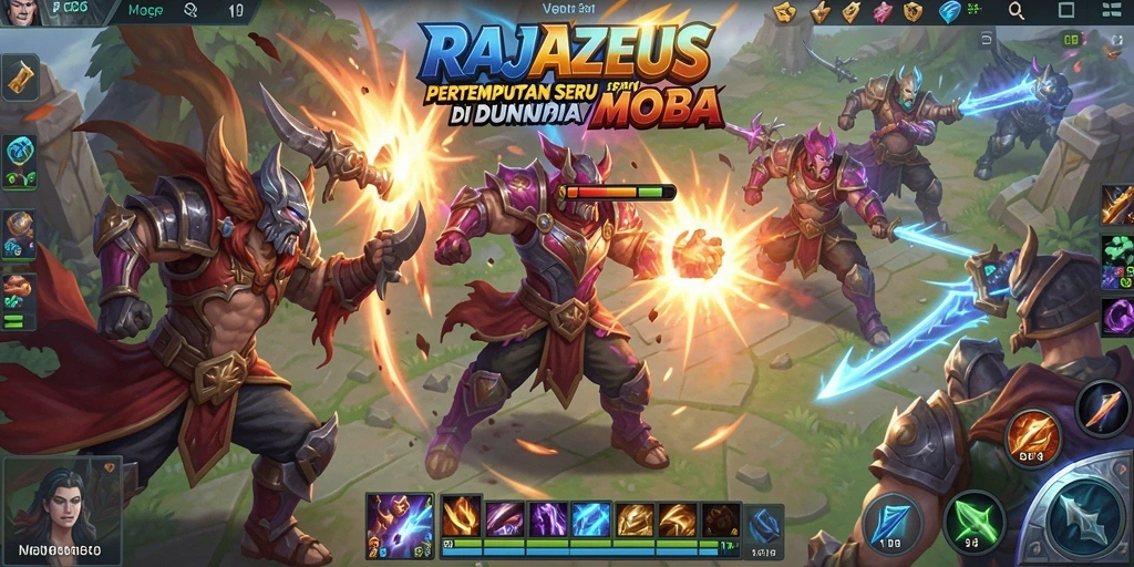 Tampilan gameplay mendebarkan dari RAJAZEUS dengan aksi seru di arena.