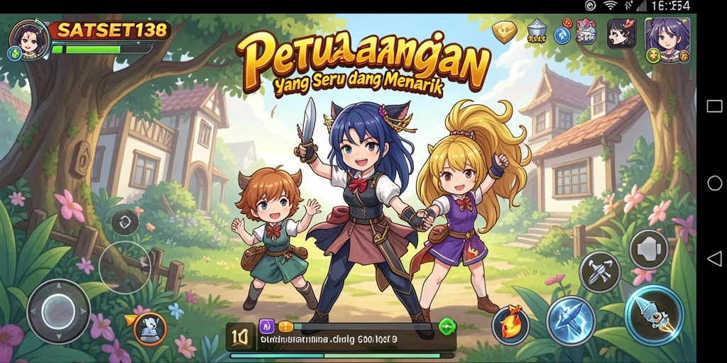 Tampilan gameplay dinamis dan penuh warna dari SATSET138.