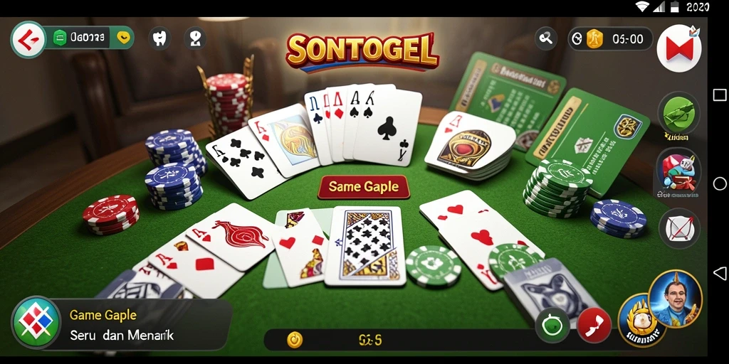 Tampilan seru gameplay Gaple di SONTOGEL.