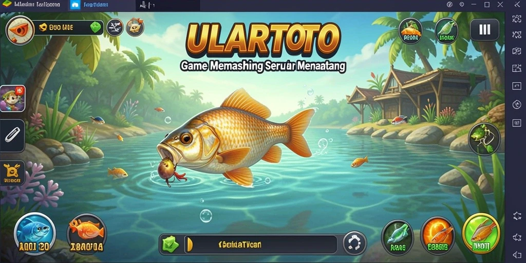 Tampilan gameplay ULARTOTO saat menangkap ikan yang beragam dan menantang.