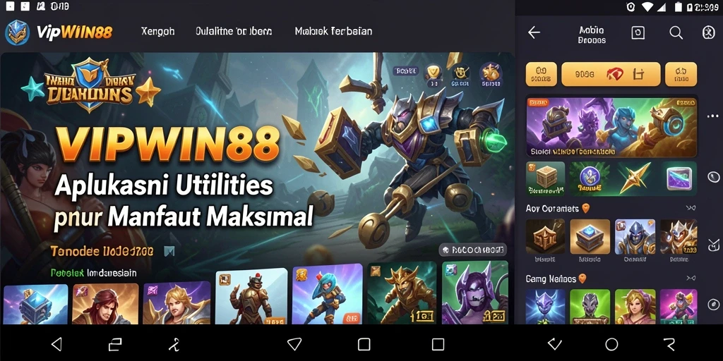 Screenshot menunjukkan tampilan antarmuka VIPWIN88 yang user-friendly.